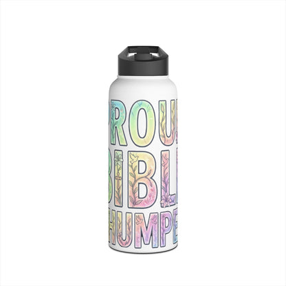 Proud Bible Thumper Pastel Rainbow Easter Faith Stainless Steel Water Bottle