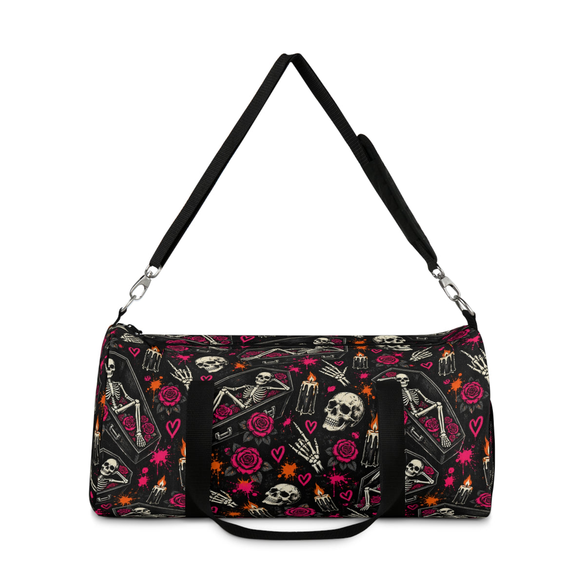 Dead & Unbothered Duffel Bag | Skull & Rose Halloween Travel Bag by Subbin4Sanity