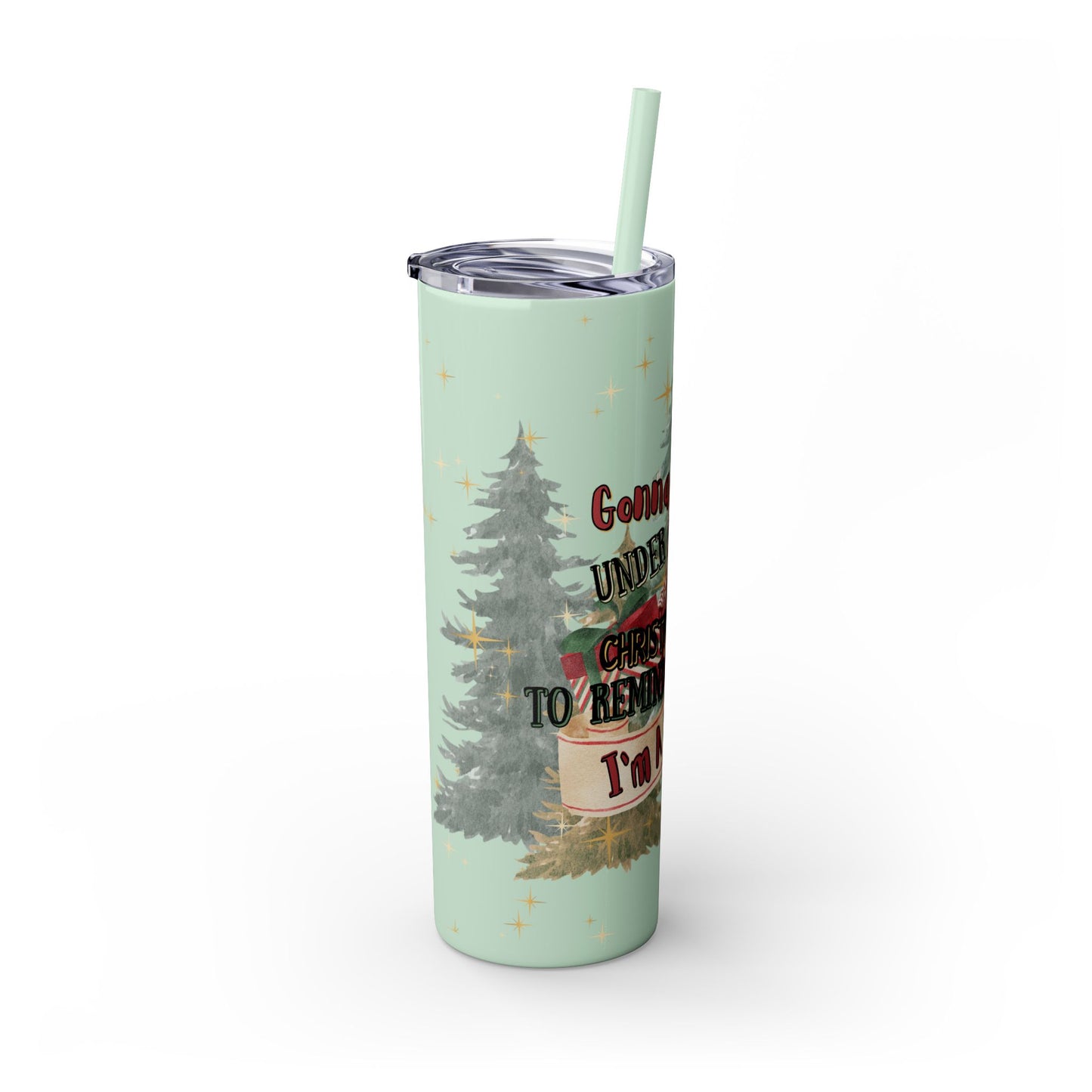 Christmas Skinny Tumbler with Straw, 20oz