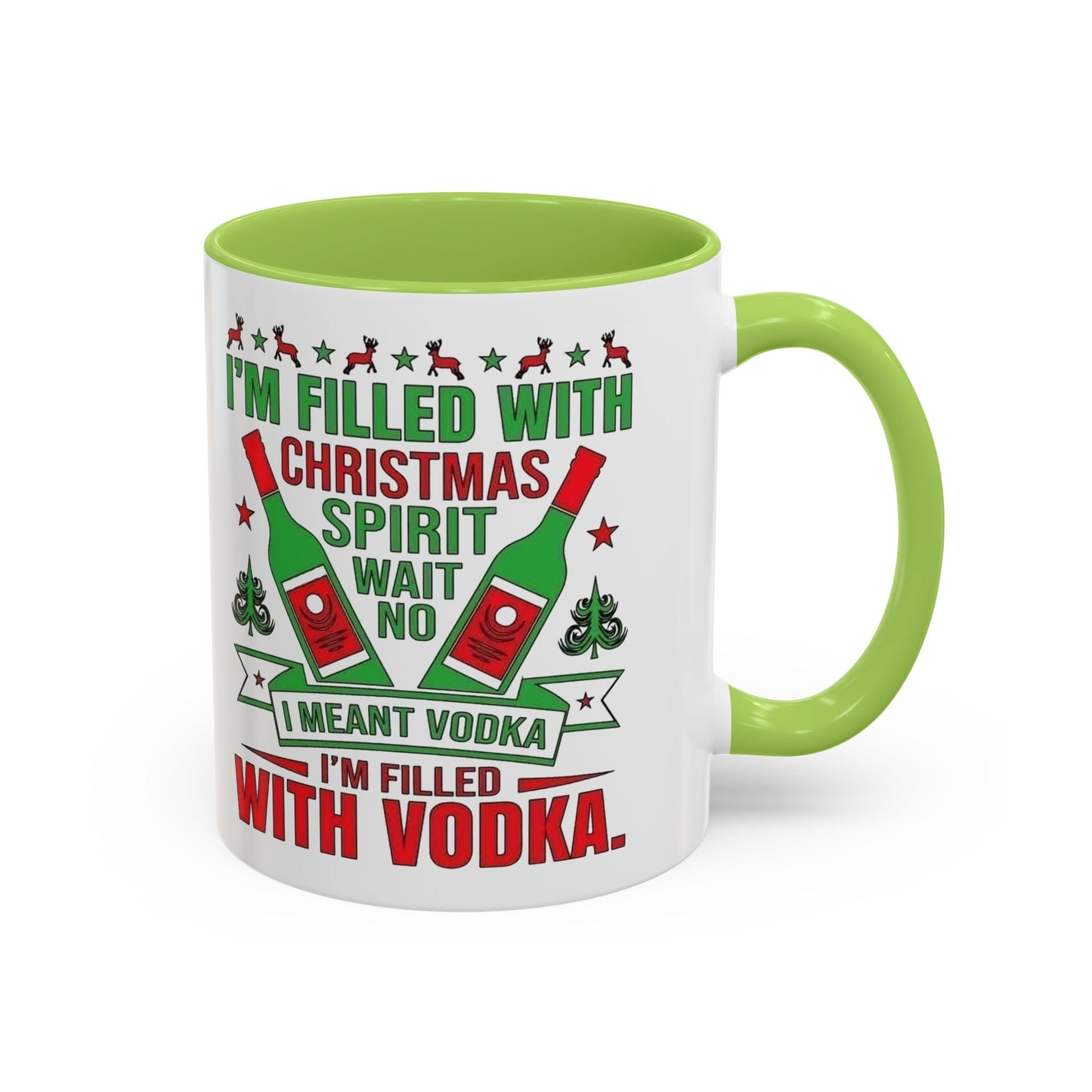 Christmas Coffee Mug, 11oz, "Filled With Vodka"