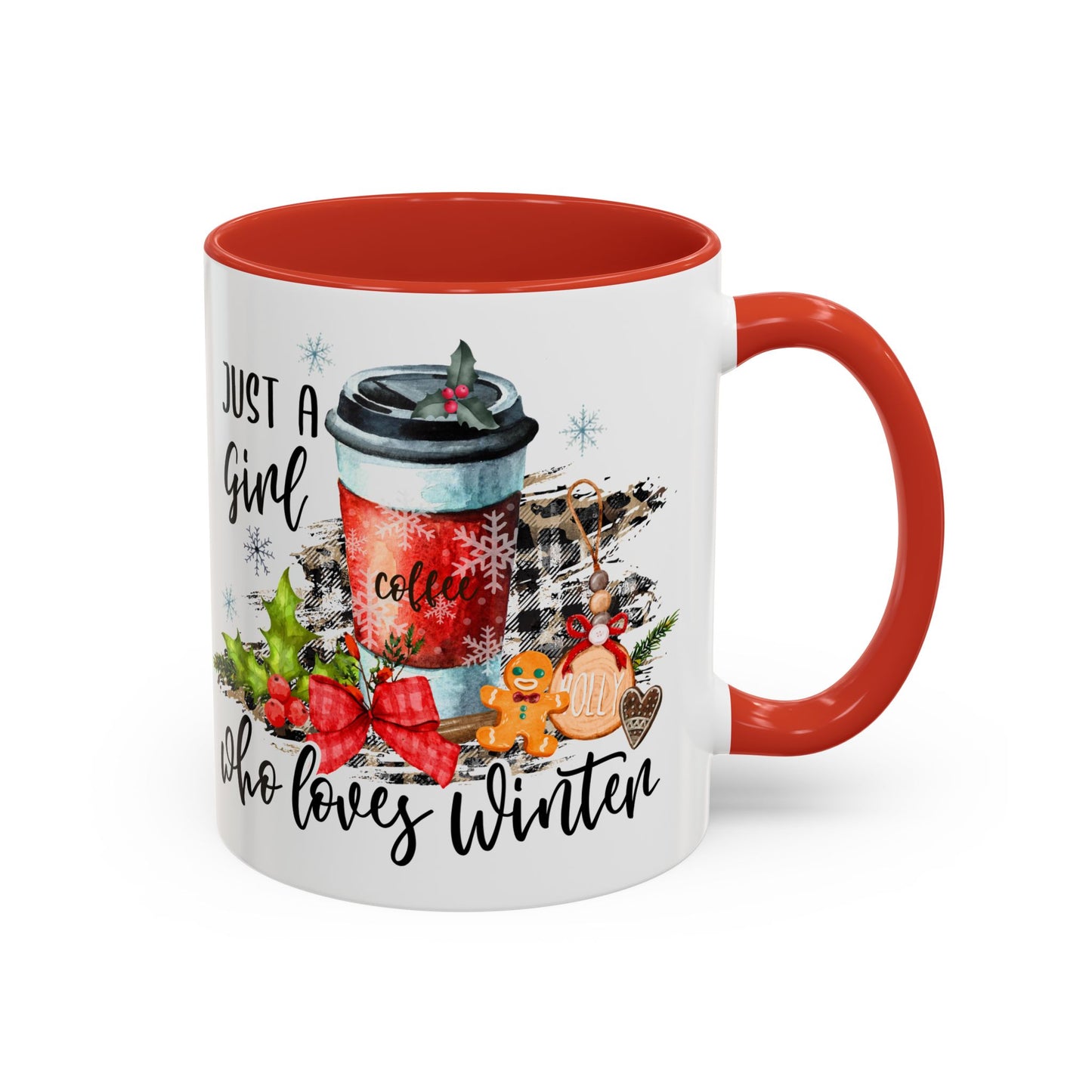 Christmas Coffee Mug, 11oz, "Just a girl who loves winter!"