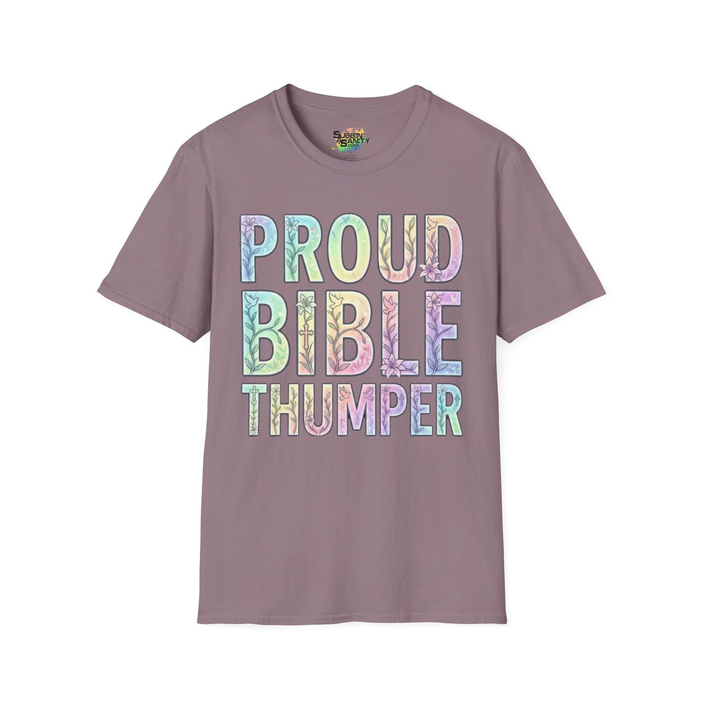Proud Bible Thumper Pastel Rainbow Easter Faith Unisex Soft Style T-Shirt
