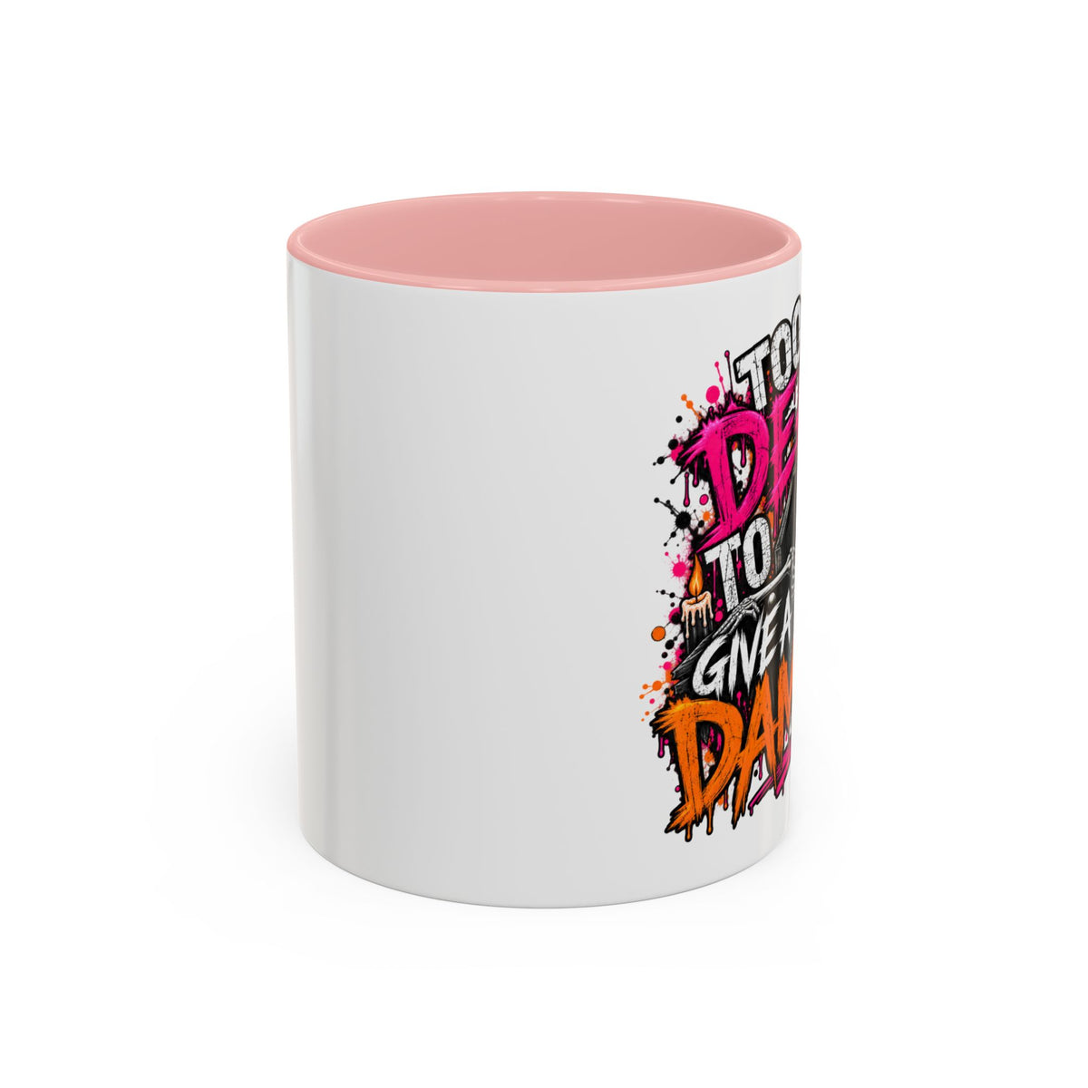 Too Dead To Give A Damn Coffee Mug | Sarcastic Gothic Ceramic Mug by Subbin4Sanity