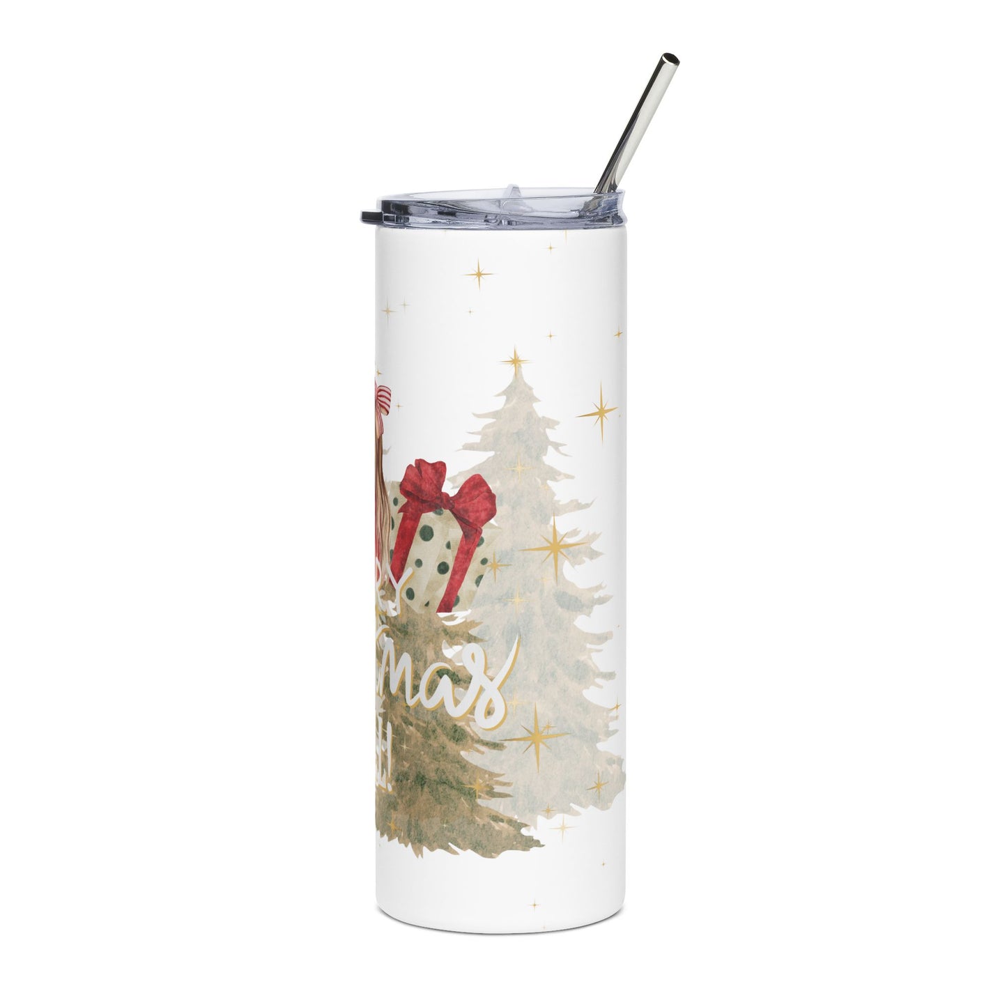 Christmas Tumbler 20oz — 'Merry Christmas Y'all' Holiday Stainless Steel Cup