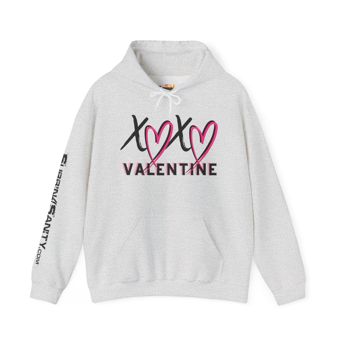 XOXO Valentine Hoodie | Cute Pink Heart Graphic Cozy Pullover by Subbin4Sanity