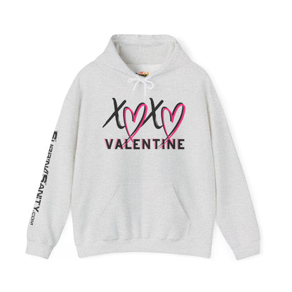 XOXO Valentine Hoodie | Cute Pink Heart Graphic Cozy Pullover by Subbin4Sanity