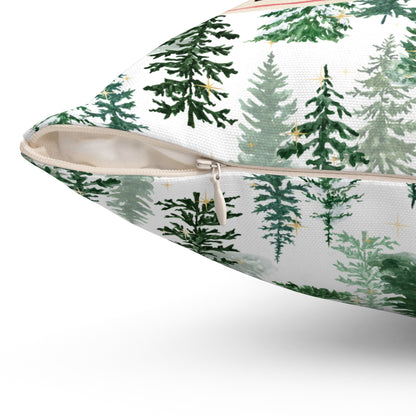 Christmas Pillowcase & Pillow Insert white with Christmas tree pattern "I'm gunna go lay under the Christmas tree so my family knows I'm a gift"