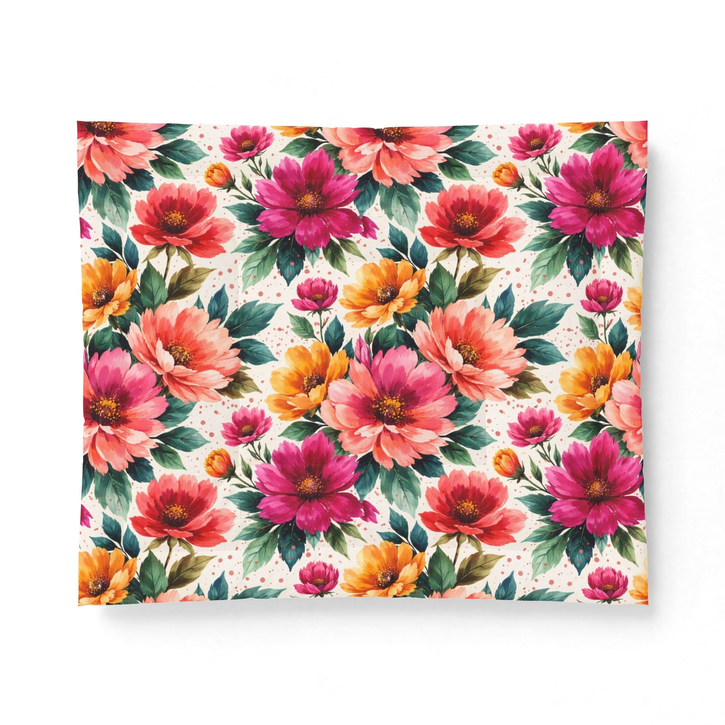 Electric Wildflower Garden Pattern – Splatter Bloom Collection – Comforter