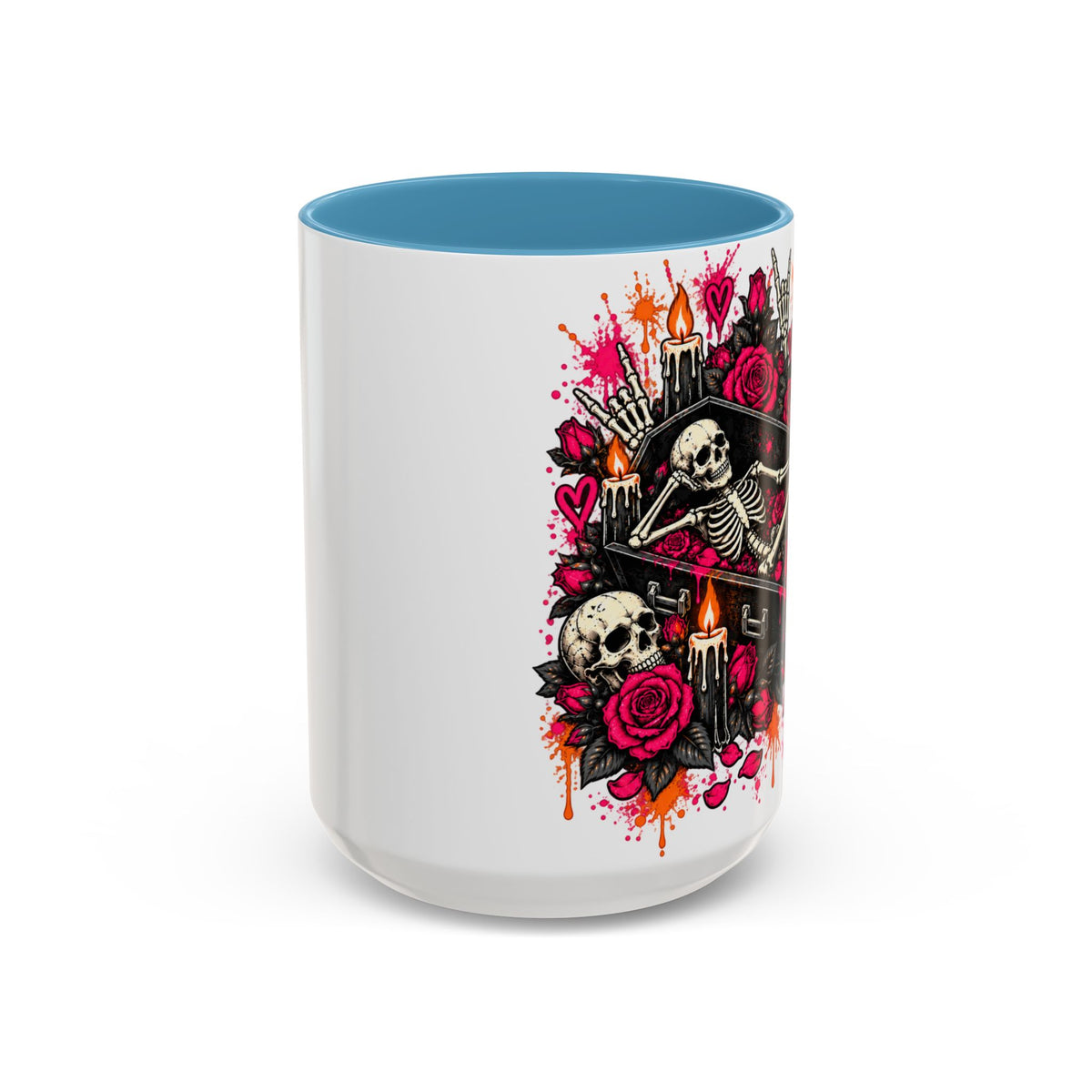 Dead & Unbothered Coffee Mug | Gothic Skeleton Ceramic Mug by Subbin4Sanity