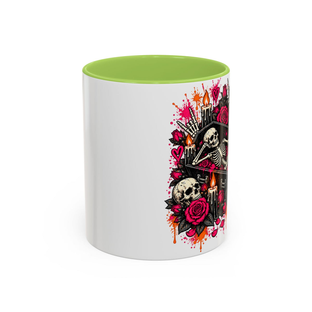 Dead & Unbothered Coffee Mug | Gothic Skeleton Ceramic Mug by Subbin4Sanity