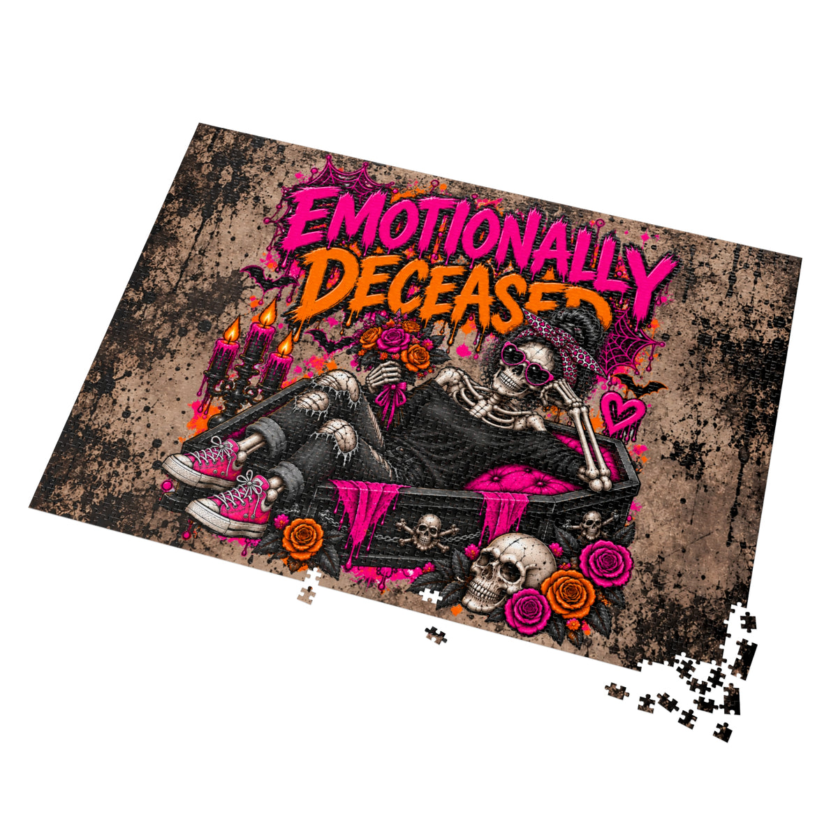 Emotionally Deceased Halloween Jigsaw Puzzle | Dark Humor Gothic Puzzle by Subbin4Sanity