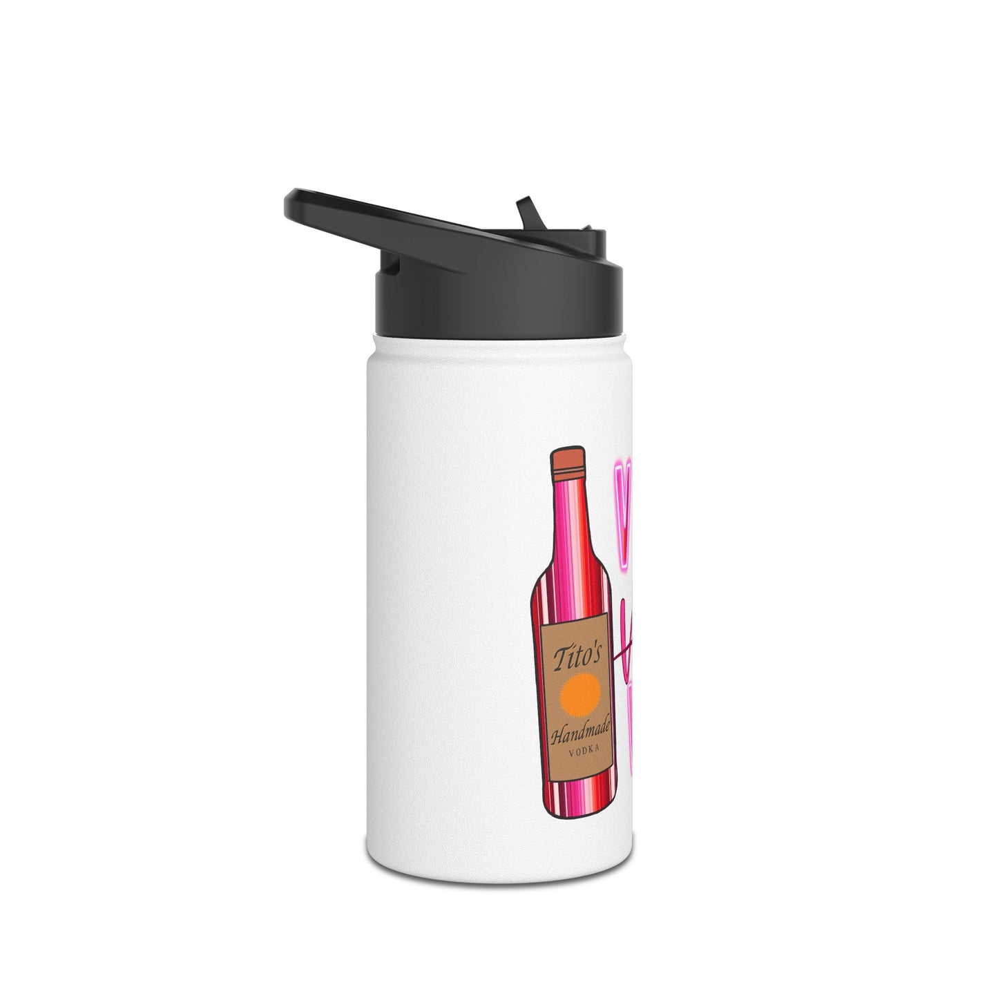 "V Is For Vodka" Stainless Steel Valentines Water Bottle — Valentine's Day Water Bottle