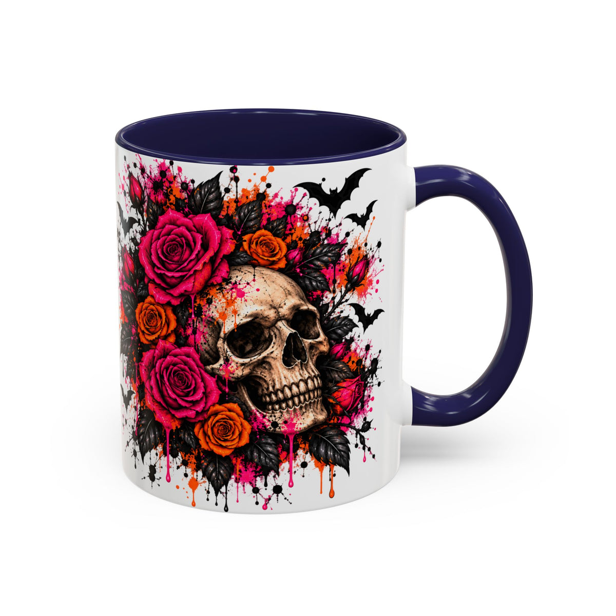 Deadly Blooms Coffee Mug | Gothic Floral Skull Ceramic Mug by Subbin4Sanity