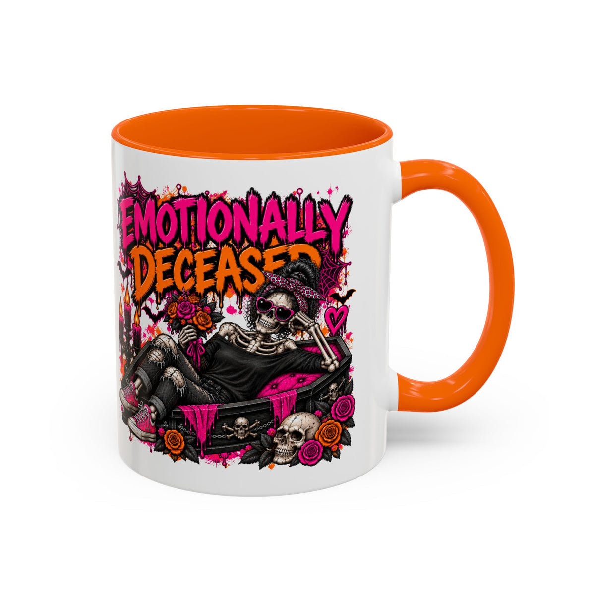 Emotionally Deceased Coffee Mug | Sarcastic Gothic Ceramic Mug by Subbin4Sanity