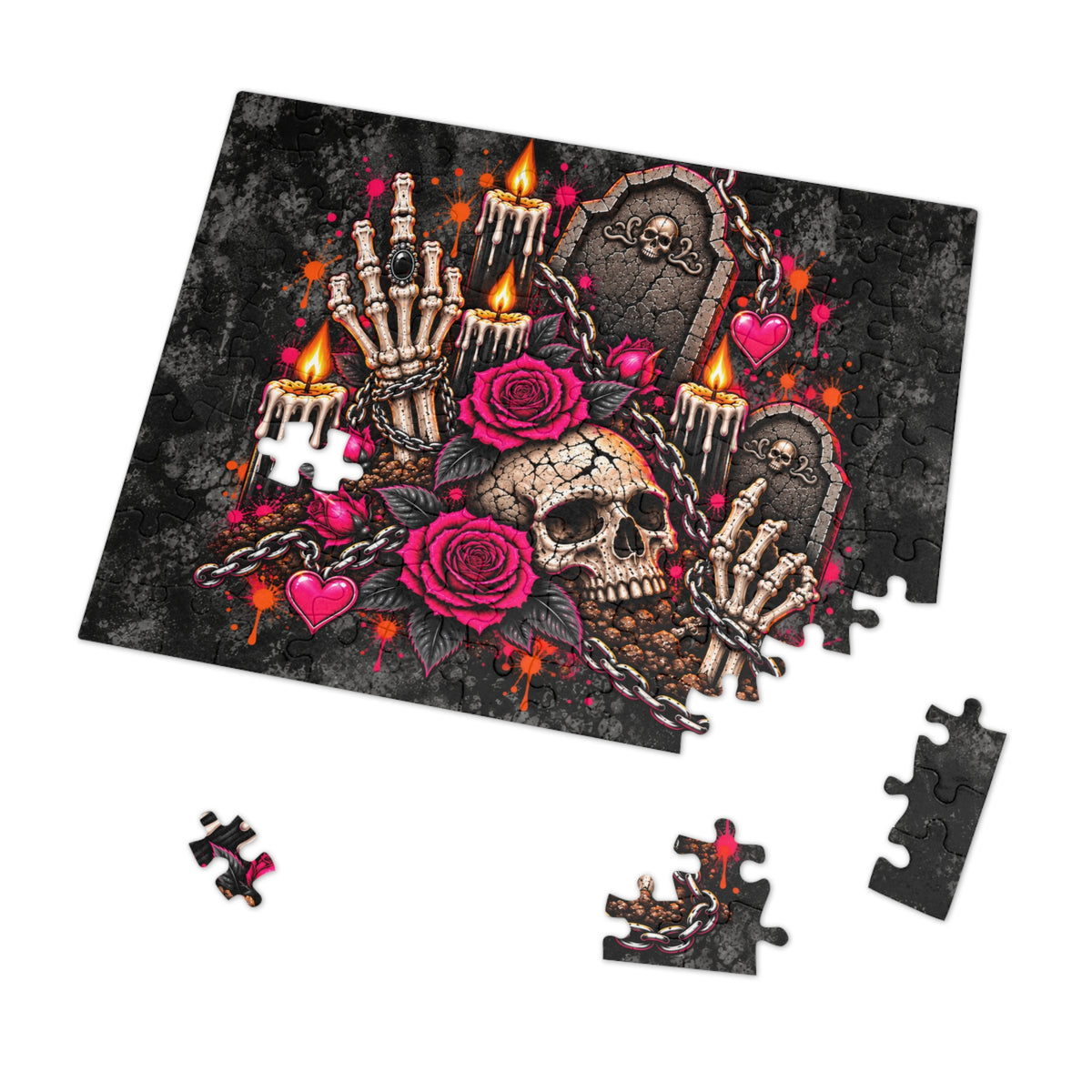 Dirt & Defiance Halloween Jigsaw Puzzle | Gothic Coffin Statement Puzzle by Subbin4Sanity
