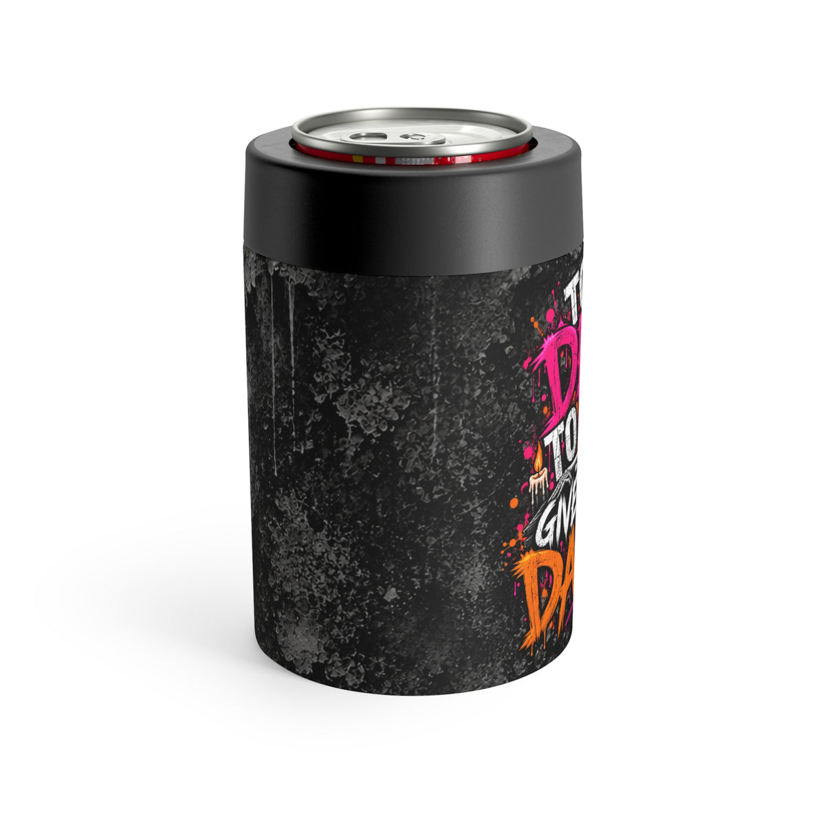 Too Dead To Give A Damn 12oz Insulated Stainless Steel Koozie | Sassy Skeleton Can Cooler by Subbin4Sanity