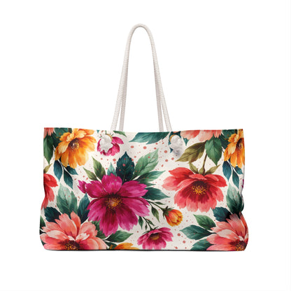 Electric Wildflower Garden Pattern – Splatter Bloom Collection - Weekender Travel Tote Bag