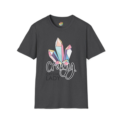 Crazy Crystal Lady Graphic T-Shirt | Funny Witchy Statement Tee by Subbin4Sanity
