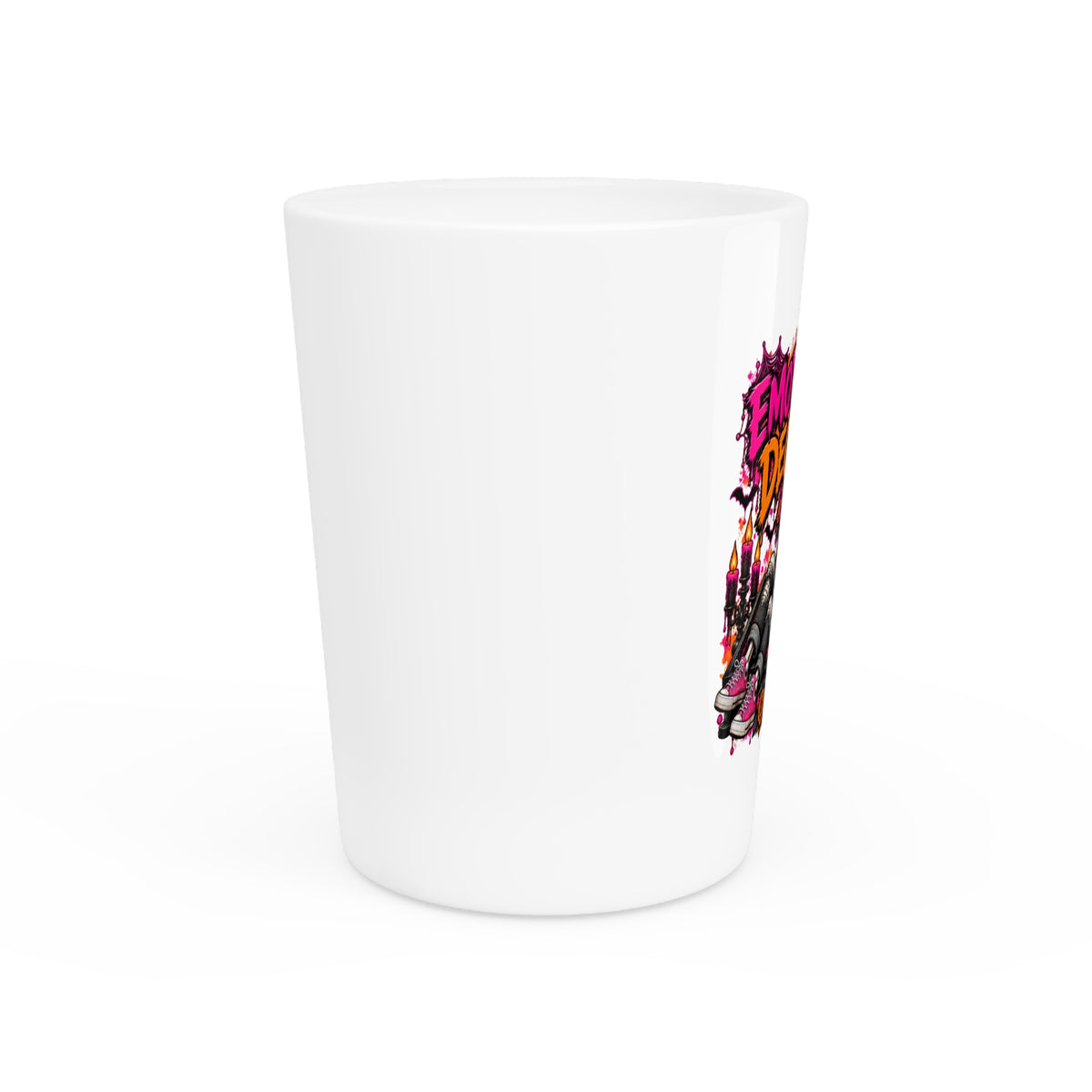 Emotionally Deceased Shot Glass | Dark Humor Gothic Drinking Glass by Subbin4Sanity