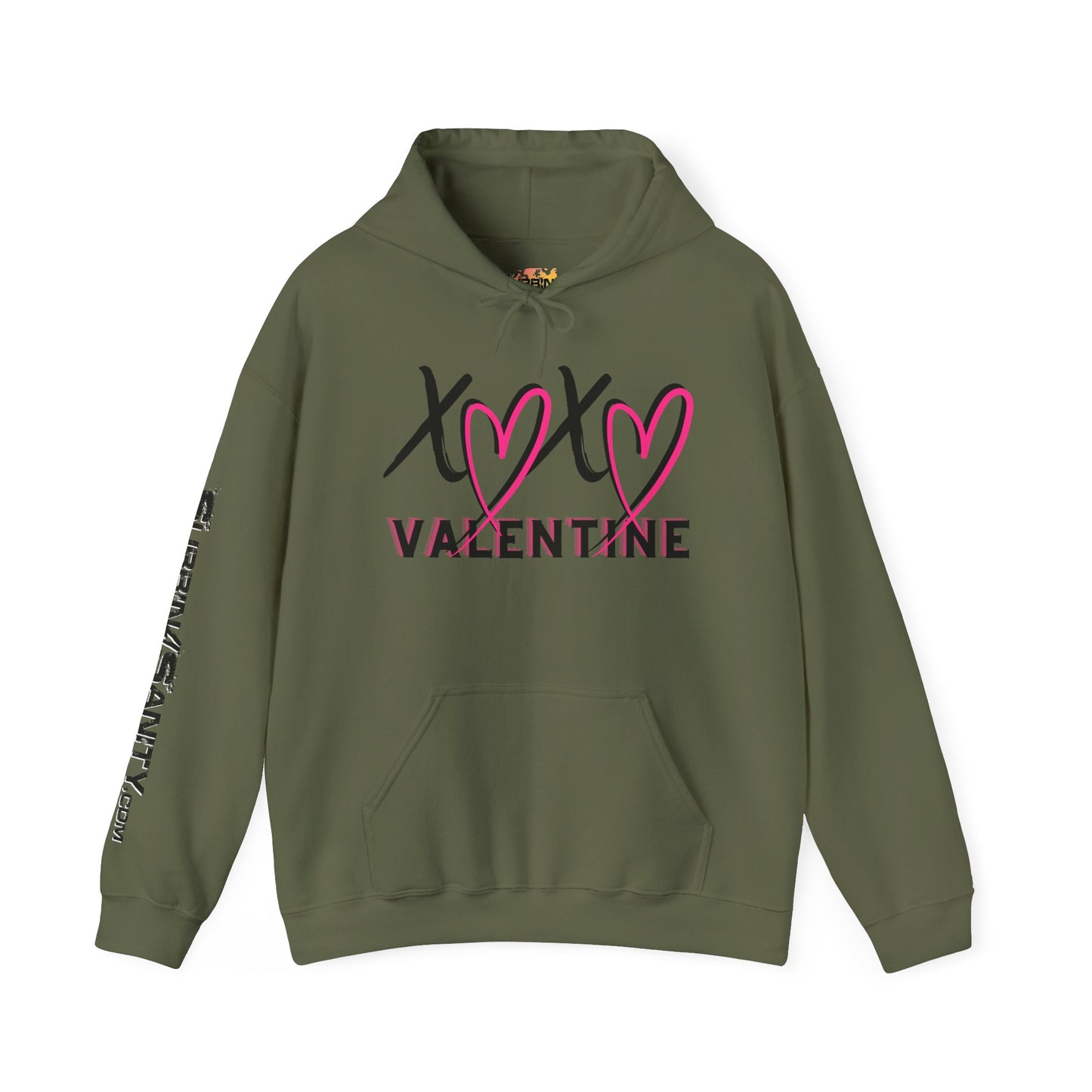 XOXO Valentine Hoodie | Cute Pink Heart Graphic Cozy Pullover by Subbin4Sanity