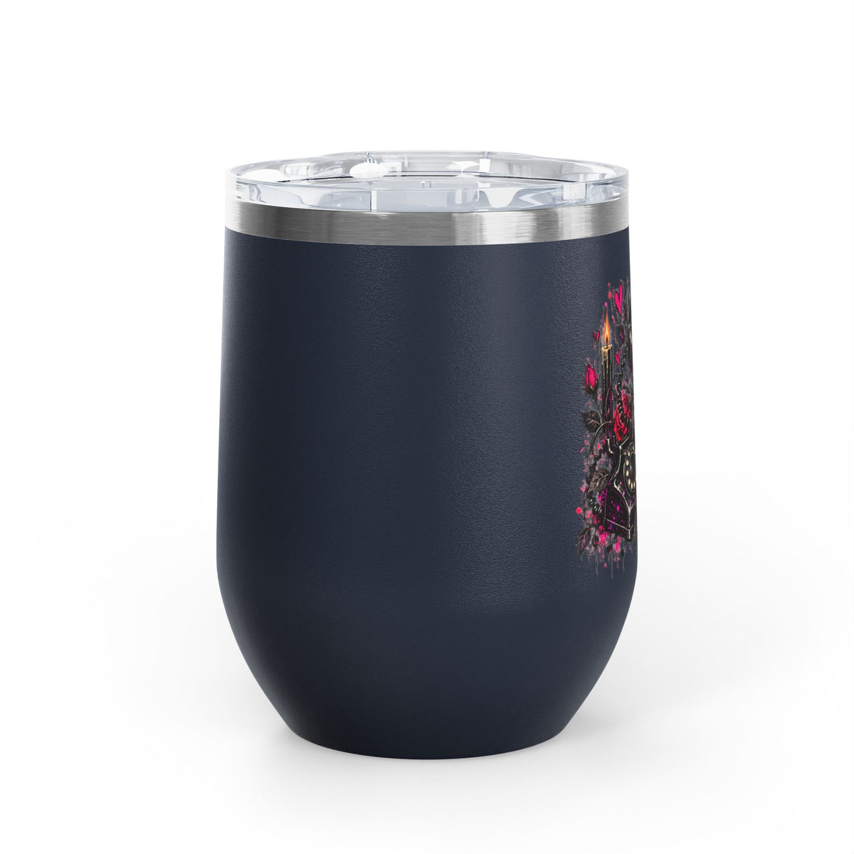 Karma’s Calling 12oz Wine Tumbler | Gothic Skull & Telephone Stainless Steel Cup by Subbin4Sanity