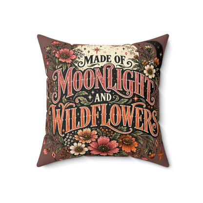 Made Of Moonlight And Wildflowers + Midnight Wildflowers Double-Sided Pillowcase & Insert | Boho Halloween Decor by Subbin4Sanity