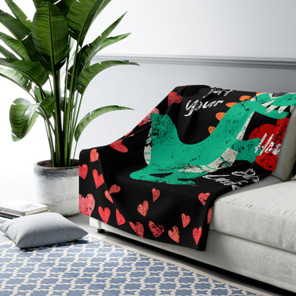 Custom Valentines Sherpa Fleece Blanket