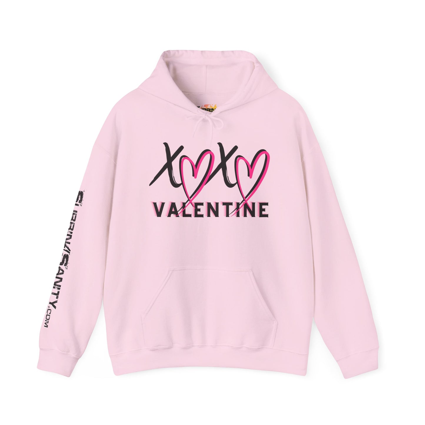 XOXO Valentine Hoodie | Cute Pink Heart Graphic Cozy Pullover by Subbin4Sanity