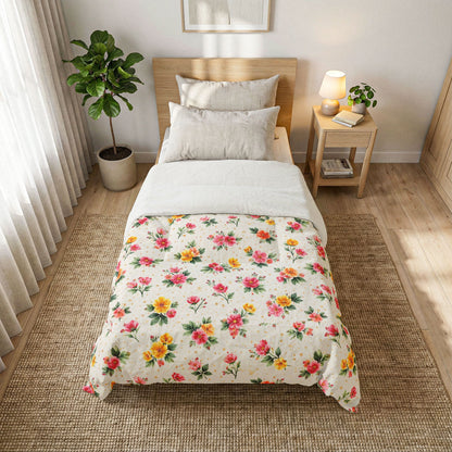 Wildflower Sprinkle Pattern – Splatter Bloom Collection – Comforter