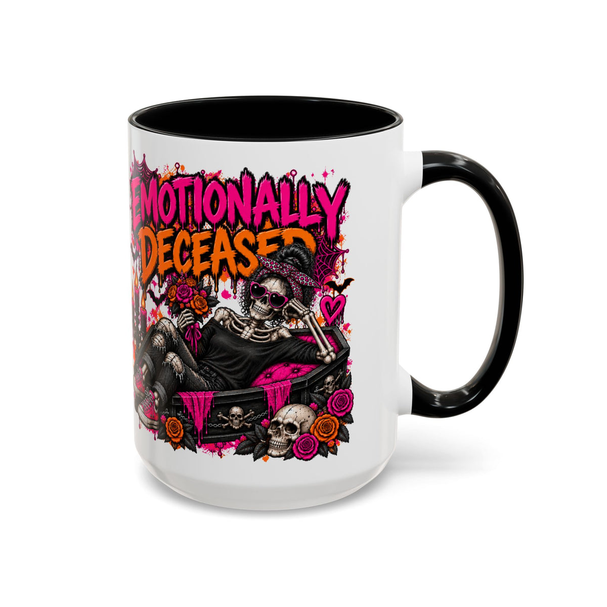 Emotionally Deceased Coffee Mug | Sarcastic Gothic Ceramic Mug by Subbin4Sanity