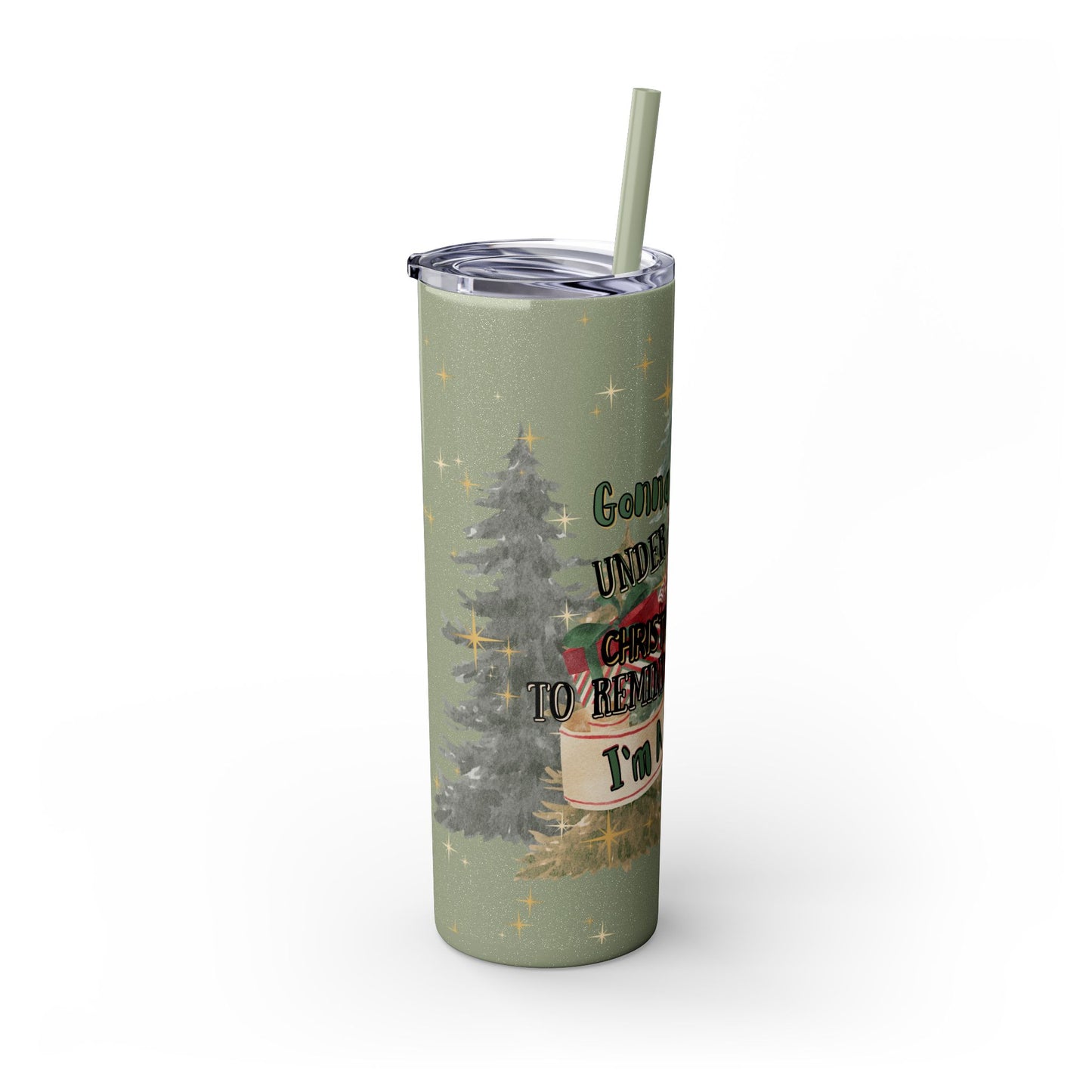 Christmas Skinny Tumbler with Straw, 20oz