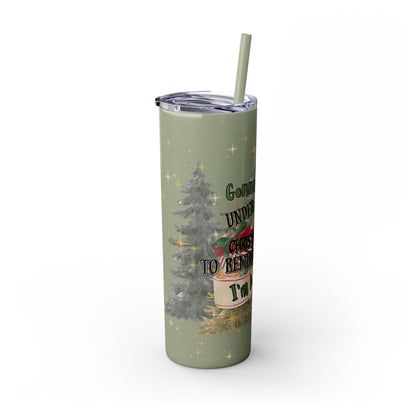 Christmas Skinny Tumbler with Straw, 20oz