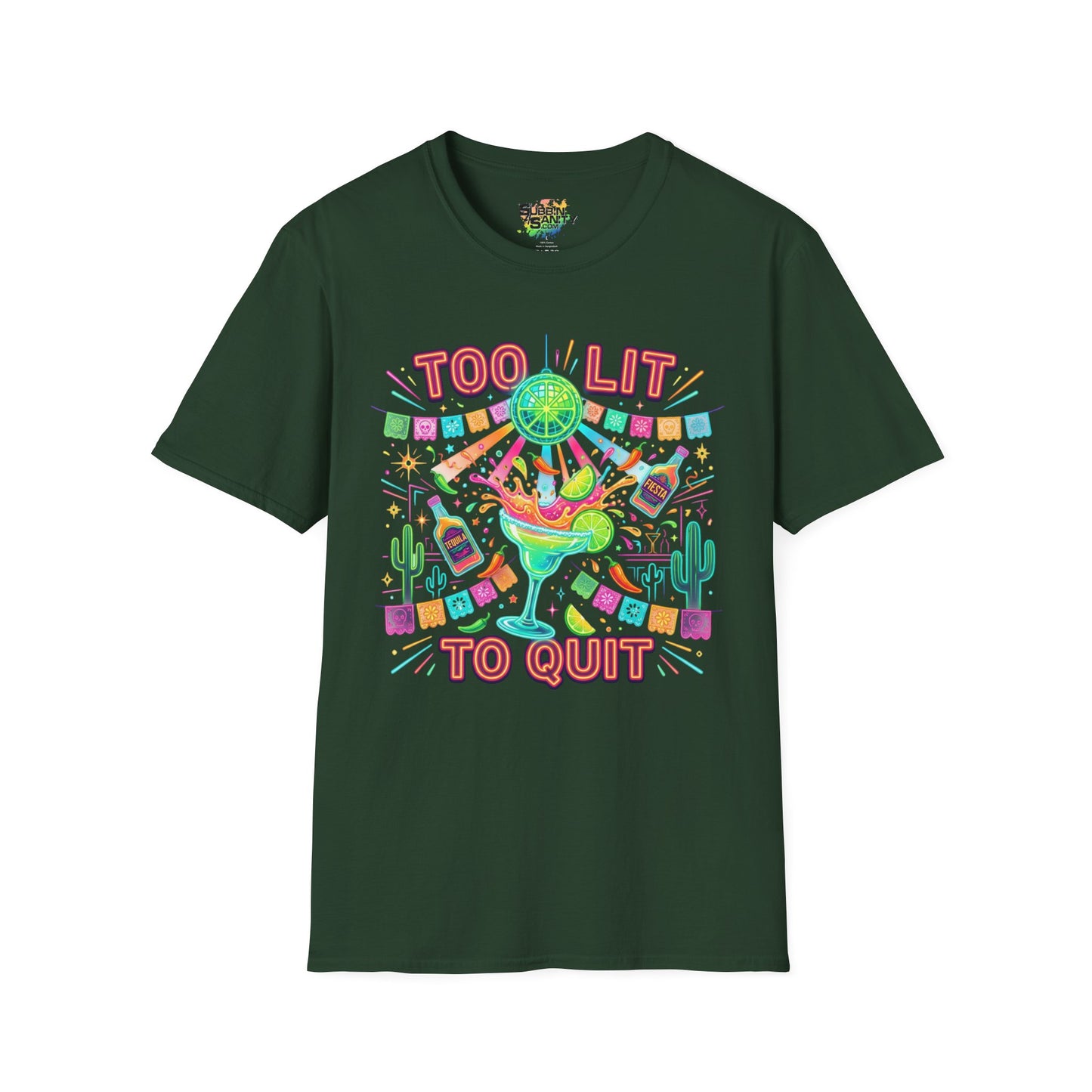 "Too Lit To Quit" | Unisex Softstyle T-Shirt