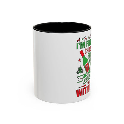 Christmas Coffee Mug, 11oz, "Filled With Vodka"
