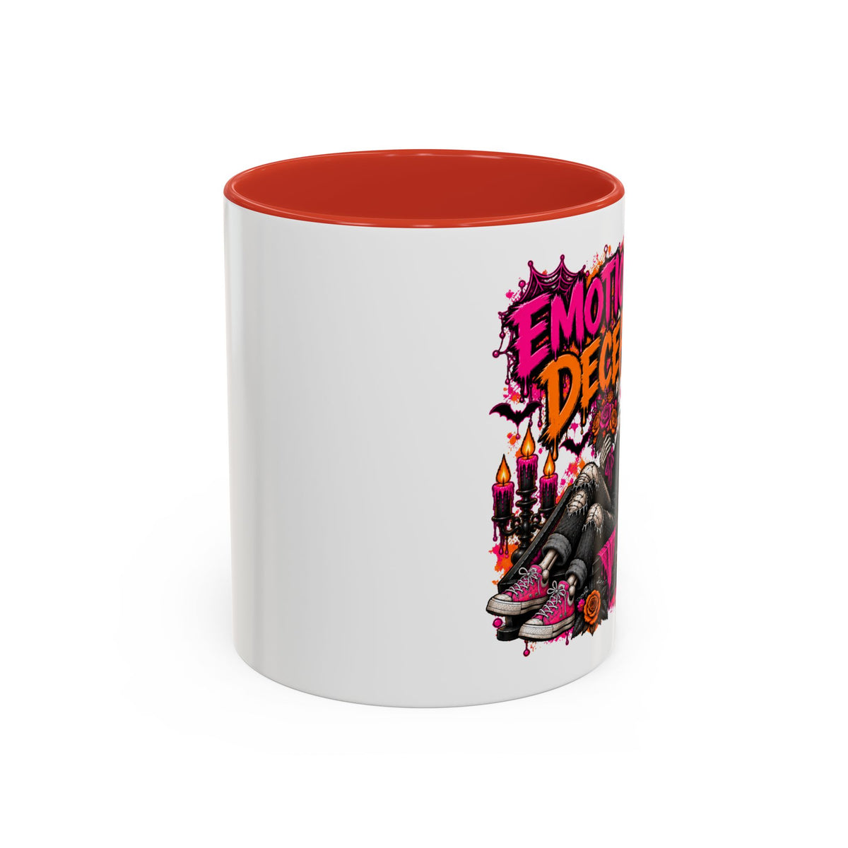Emotionally Deceased Coffee Mug | Sarcastic Gothic Ceramic Mug by Subbin4Sanity