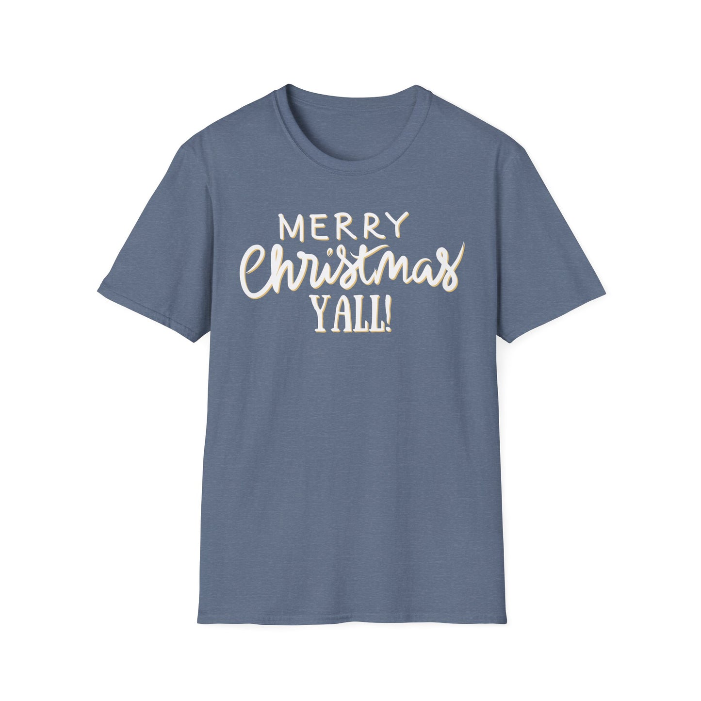 Merry Christmas Y’all Text Graphic T-Shirt | Southern Holiday Tee by Subbin4Sanity