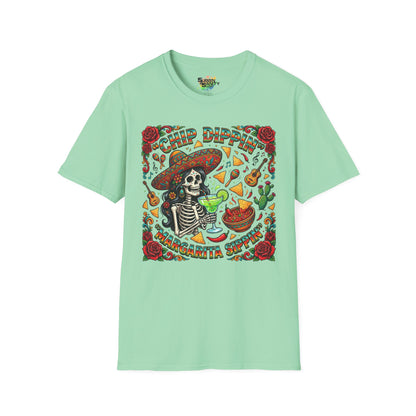 "Chip Dippin Margarita Sippin" (Circle) | Unisex Softstyle T-Shirt