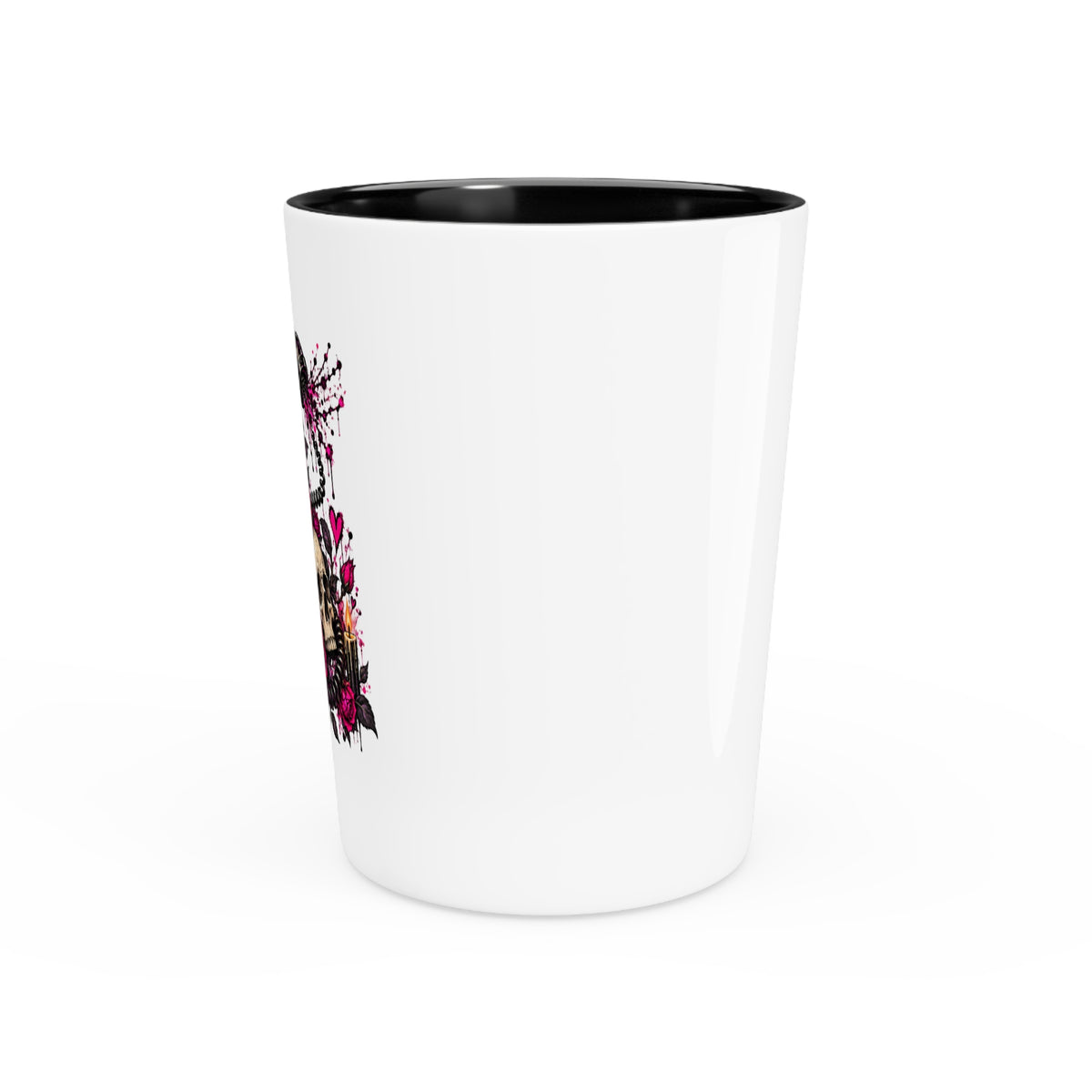Karma’s Calling Shot Glass | Gothic Skull & Telephone Drinking Glass by Subbin4Sanity