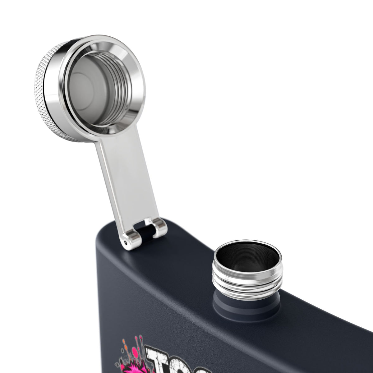 Too Dead To Give A Damn 6oz Hip Flask | Bold Skeleton Statement Flask by Subbin4Sanity