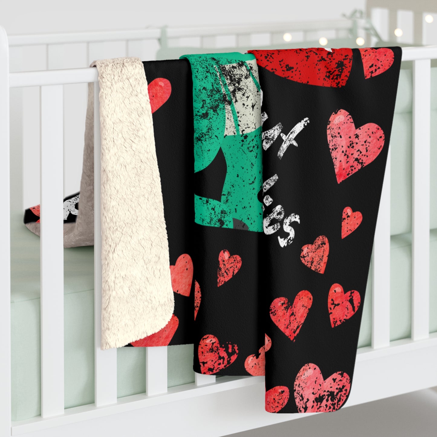 Custom Valentines Sherpa Fleece Blanket