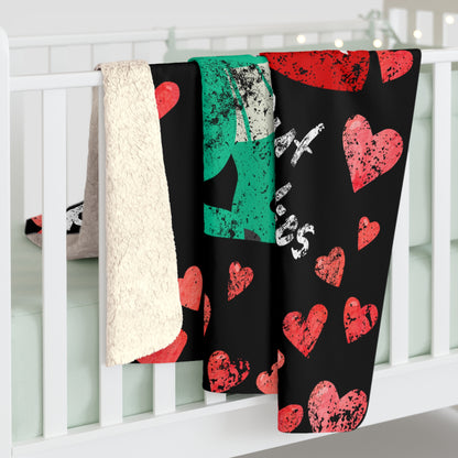 Custom Valentines Sherpa Fleece Blanket