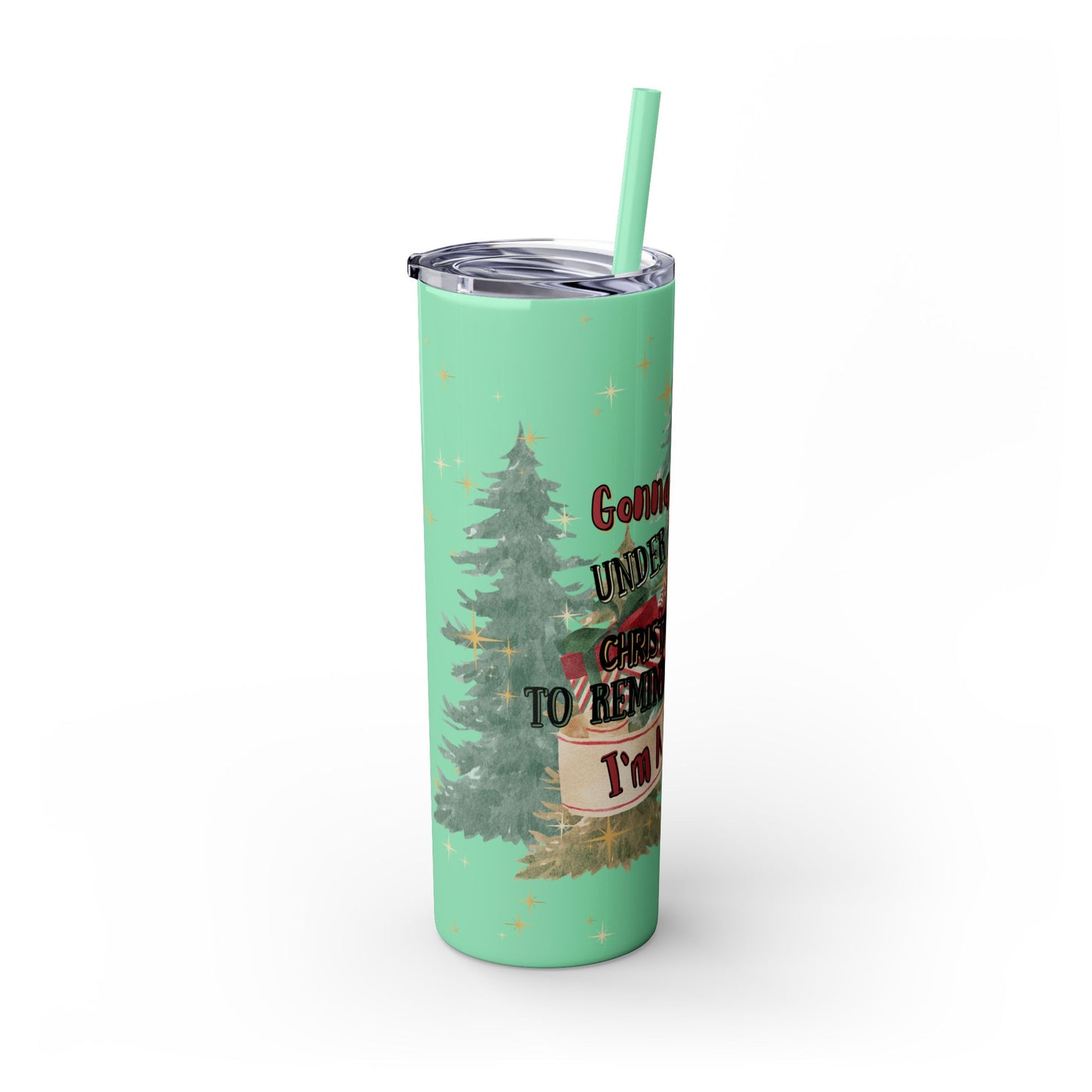 Christmas Skinny Tumbler with Straw, 20oz