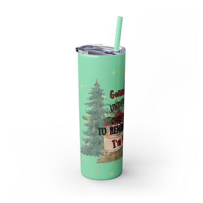 Christmas Skinny Tumbler with Straw, 20oz