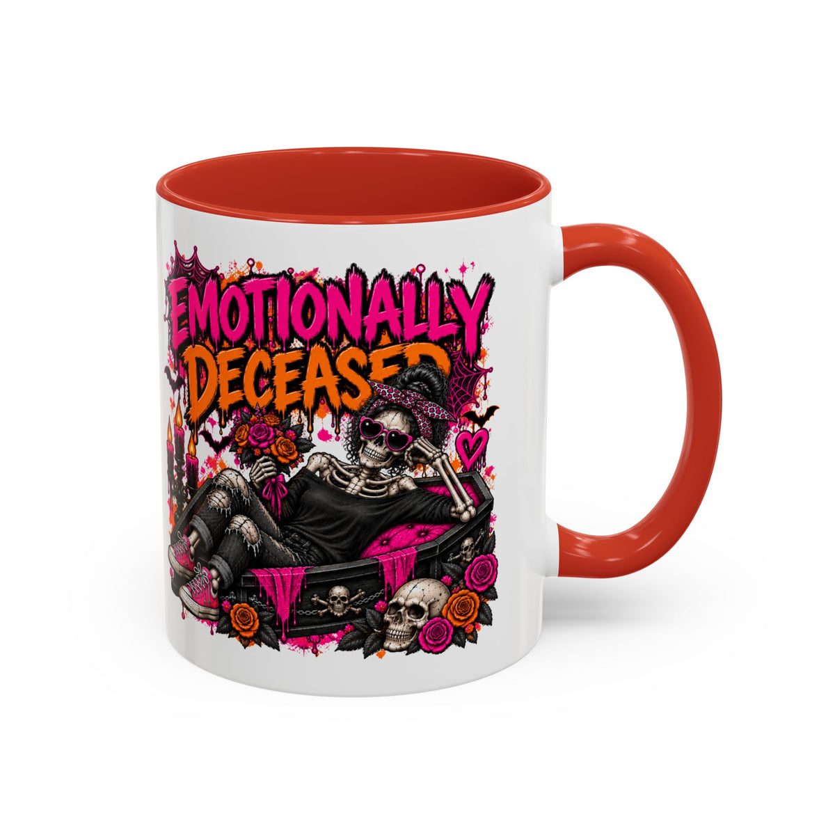 Emotionally Deceased Coffee Mug | Sarcastic Gothic Ceramic Mug by Subbin4Sanity