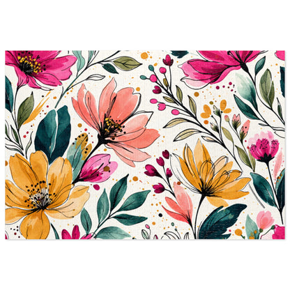 aModern Botanical Wildflower Pattern – Splatter Bloom Collection – Puzzle & Tin Storage Box