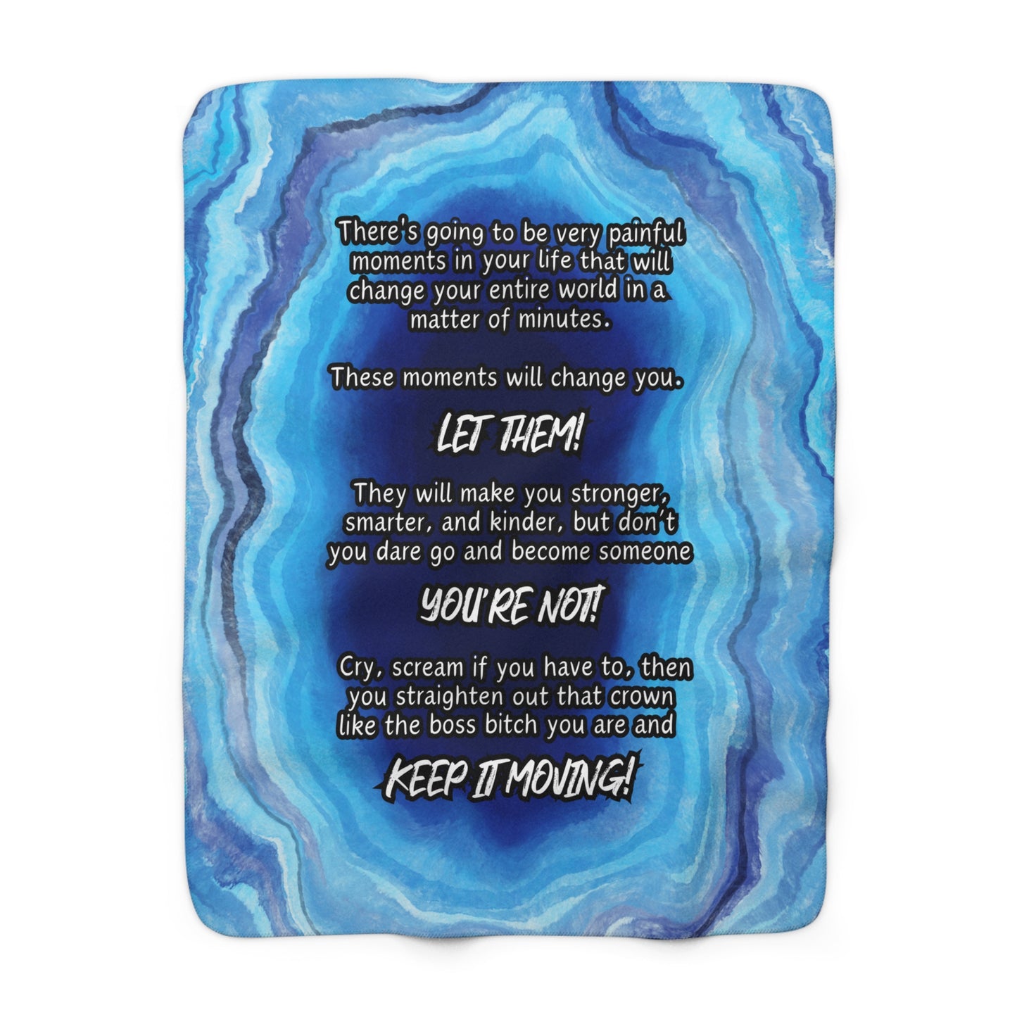 Inspirational quote sherpa fleece blanket for comfort and encouragement
