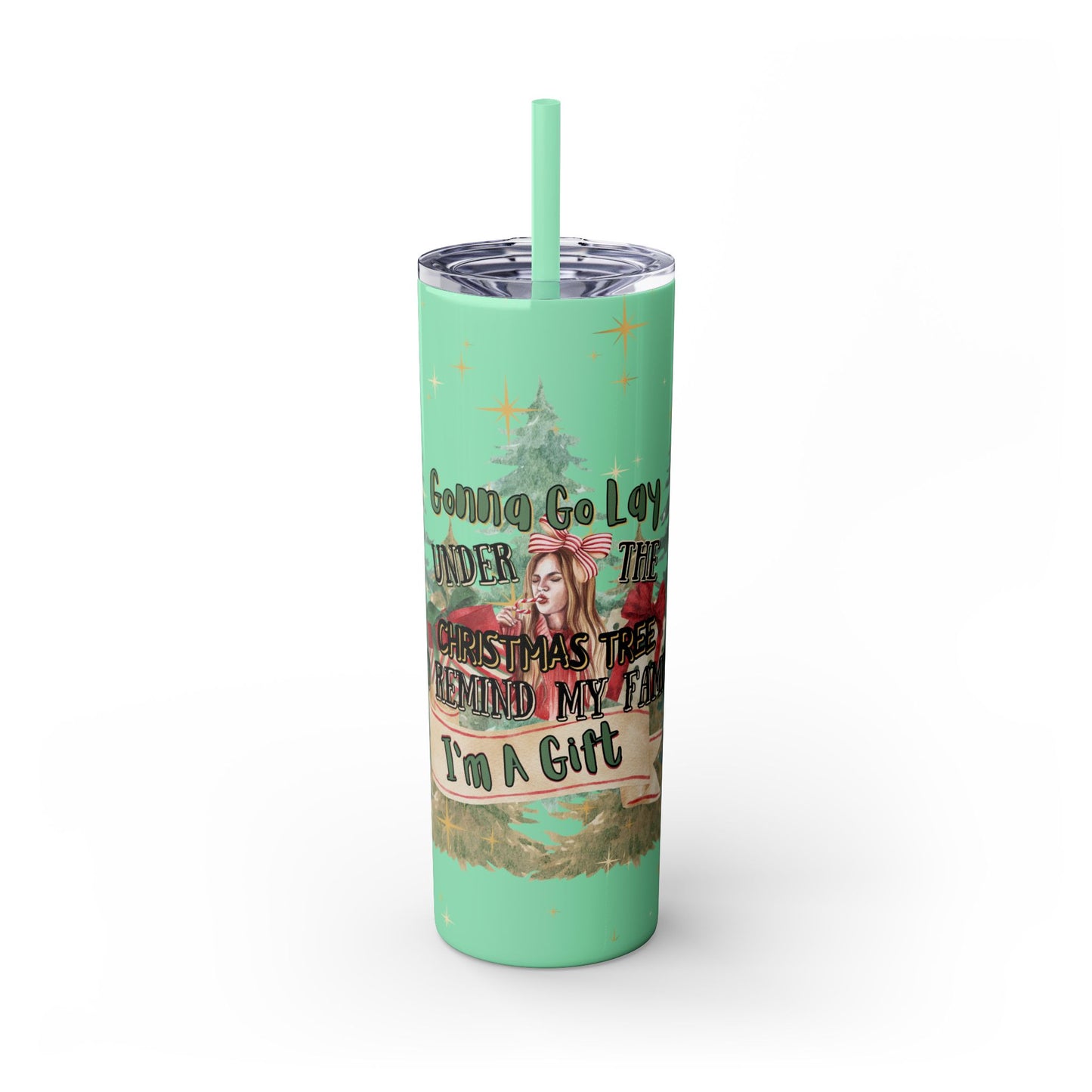 Christmas Skinny Tumbler with Straw, 20oz