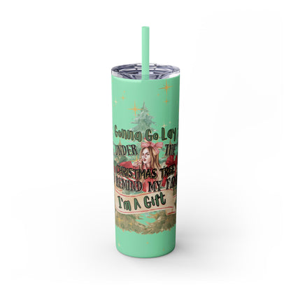Christmas Skinny Tumbler with Straw, 20oz