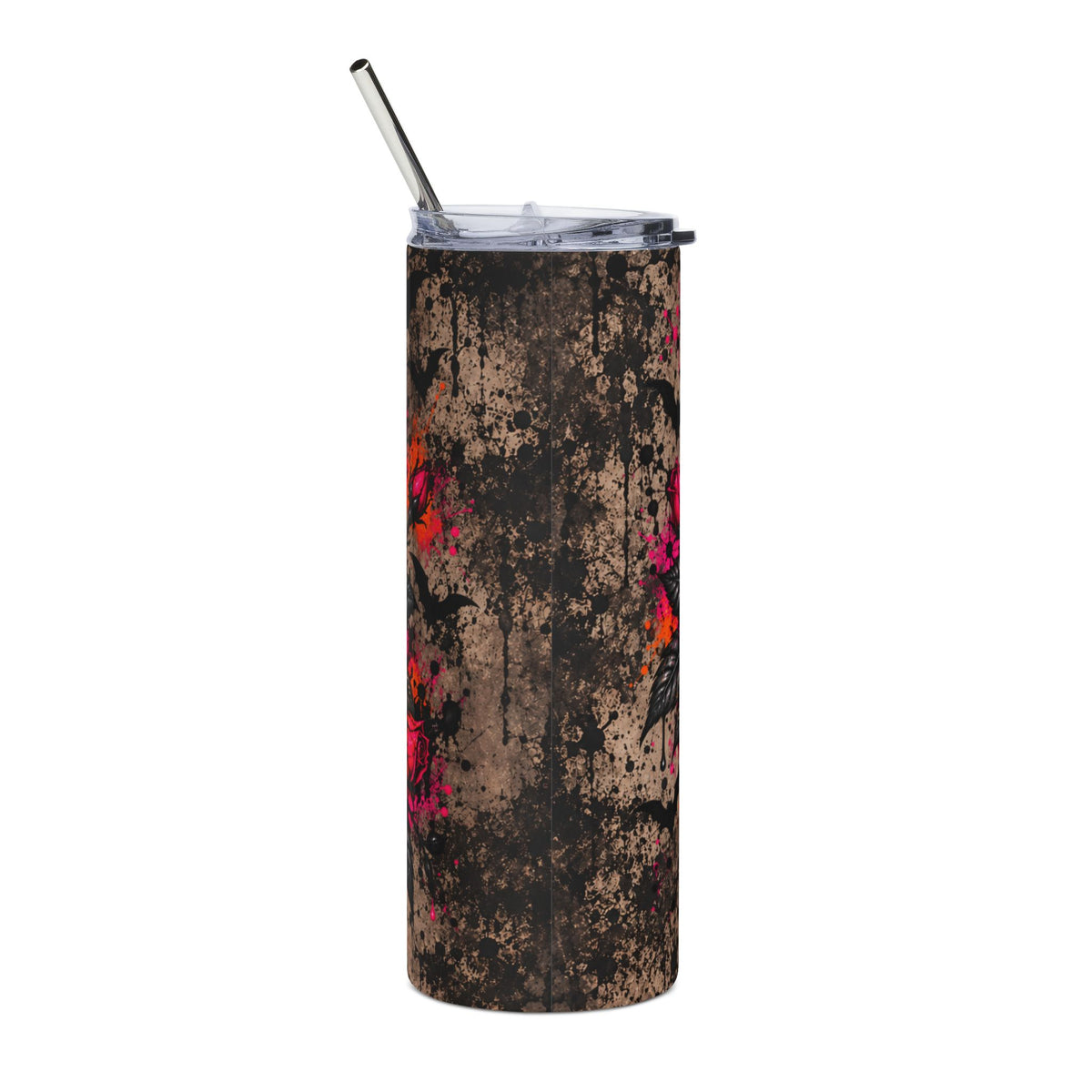 Deadly Blooms 20oz Stainless Steel Tumbler | Gothic Floral Skull Travel Cup by Subbin4Sanity