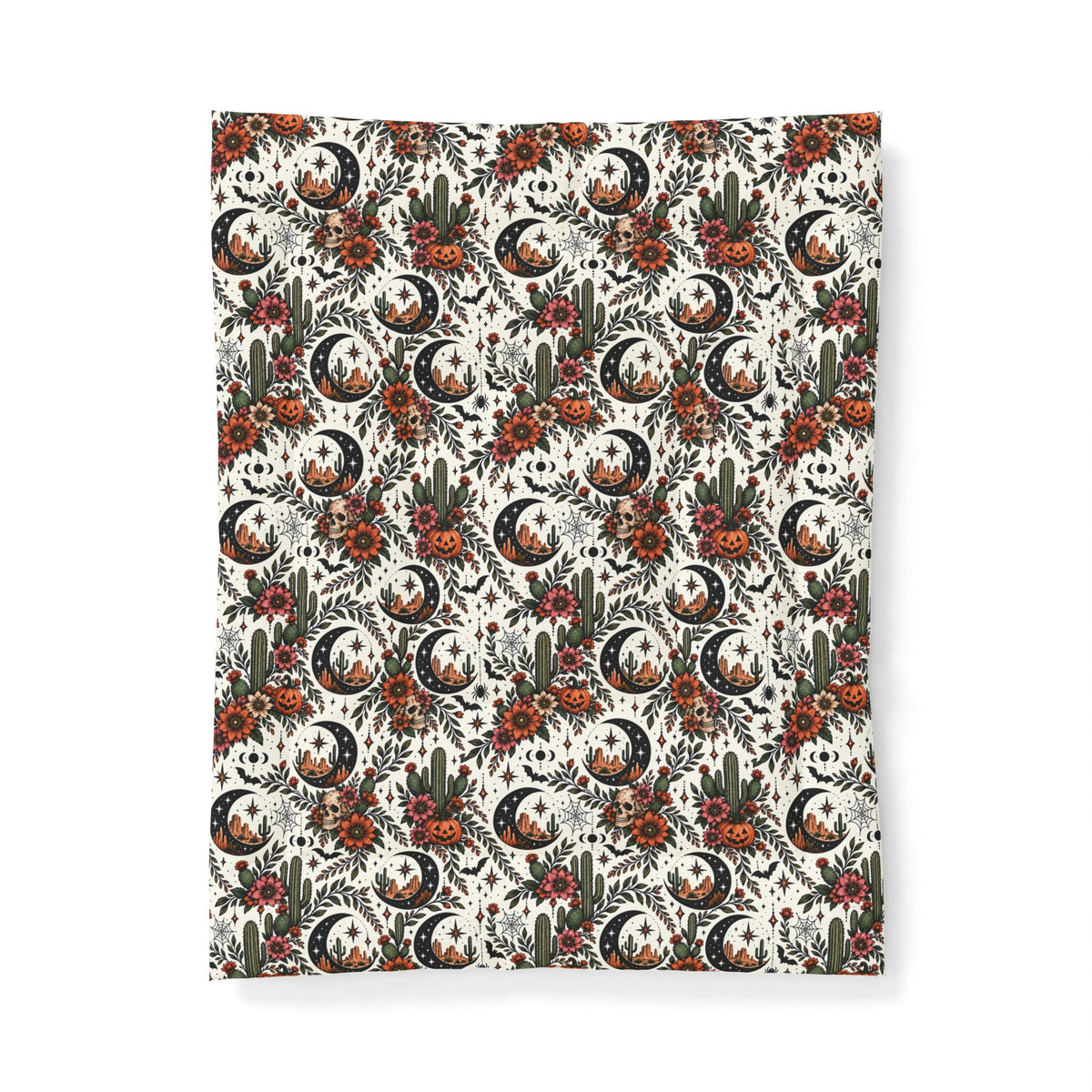 Crescent Blooms Comforter | Boho Celestial Floral Halloween Bedding by Subbin4Sanity